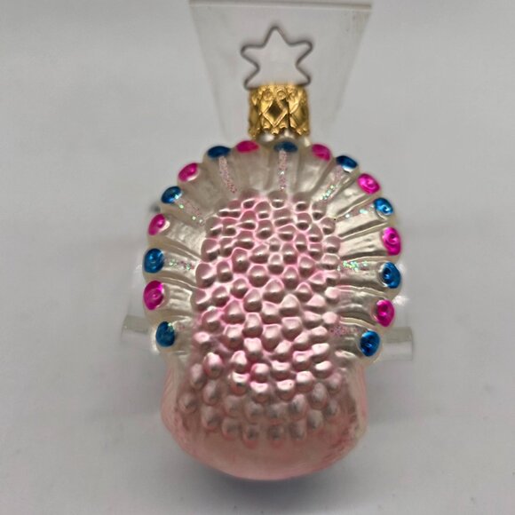 Inge Glas Peacock Glass Christmas Ornament Germany 2.5" - Picture 4 of 6